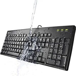 I-Rocks IRK32W-BK Black Washable Durable Ergonomic Standard Keyboard